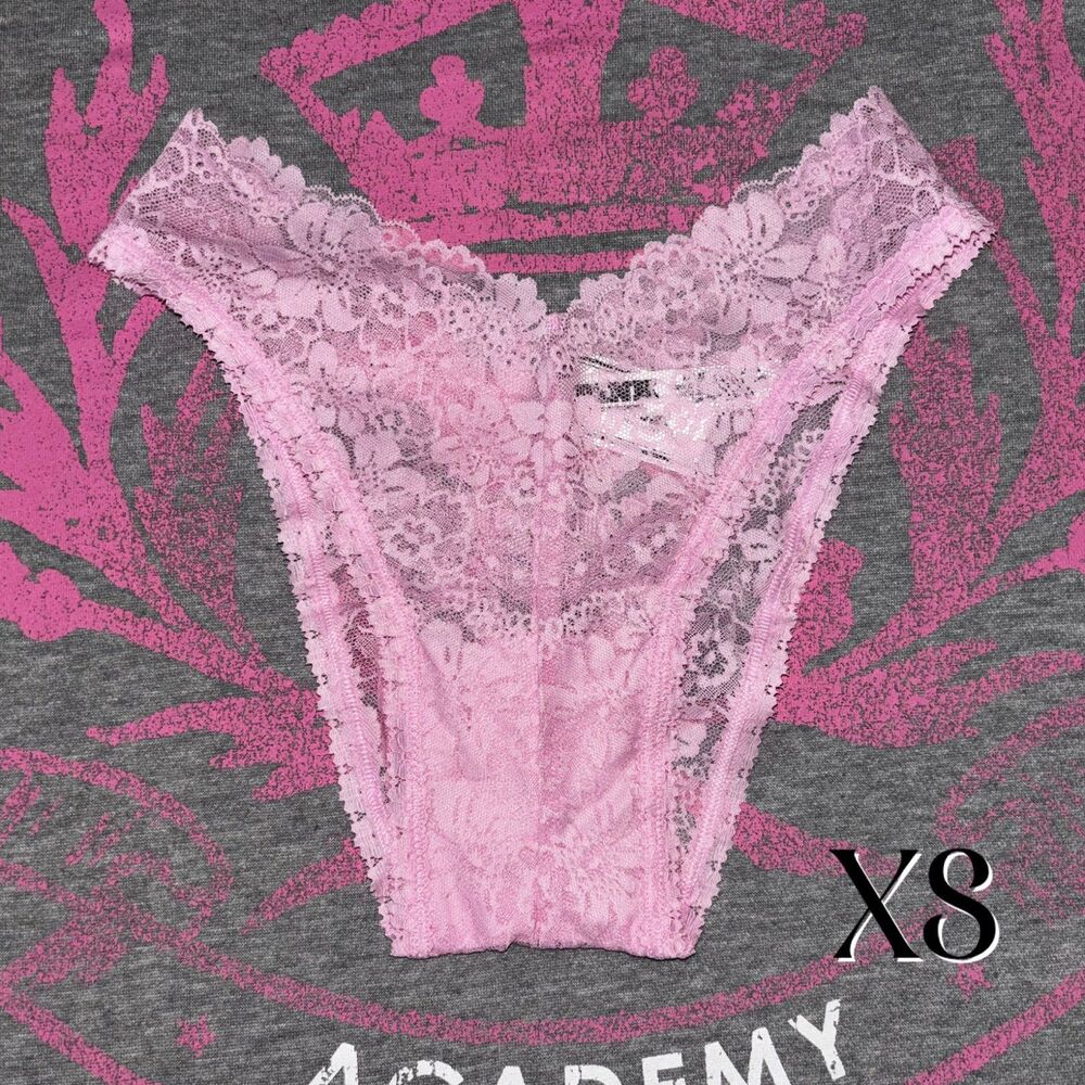 NWT New Victoria’s Secret PINK Wink V Front Brazilian Cheeky Lace Panty XS